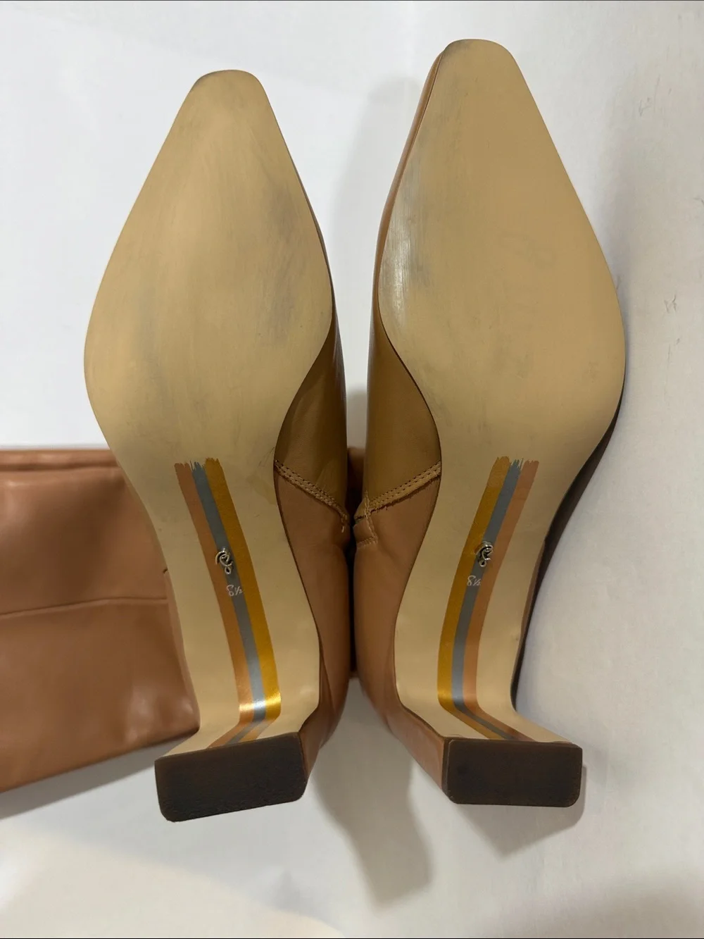 SAM EDELMAN Sylvia Knee High Leather Boot in Luxe Tan New $200.00 8.5